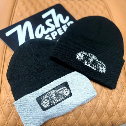 Nash Speed Black and Gray Cuffed Beanie