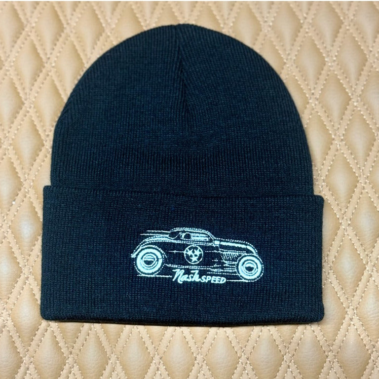 Nash Speed Black Cuffed Beanie