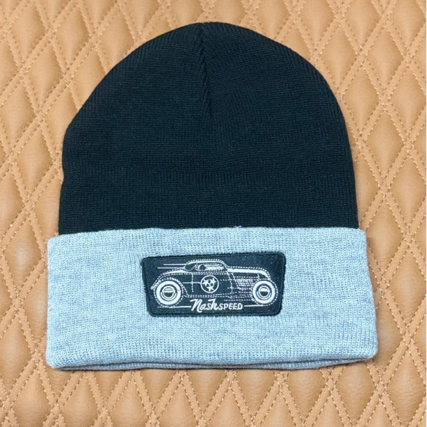 Nash Speed Black and Gray Cuffed Beanie